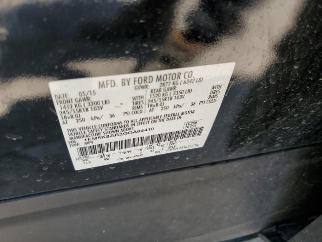 1FM5K8AR3GGA04410 - 2016 FORD EXPLORER POLICE INTERCEPTOR TWO TONE photo 12