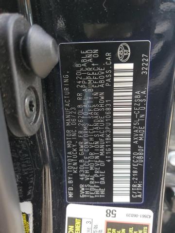 4T1G11BK3PU106831 - 2023 TOYOTA CAMRY SE NIGHT SHADE BLACK photo 12