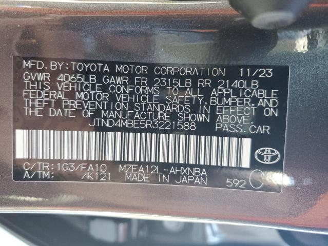 JTND4MBE5R3221588 - 2024 TOYOTA COROLLA SE GRAY photo 13