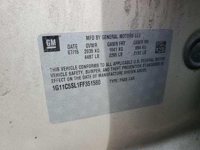 1G11C5SL1FF351580 - 2015 CHEVROLET MALIBU 1LT 米色 照片 12