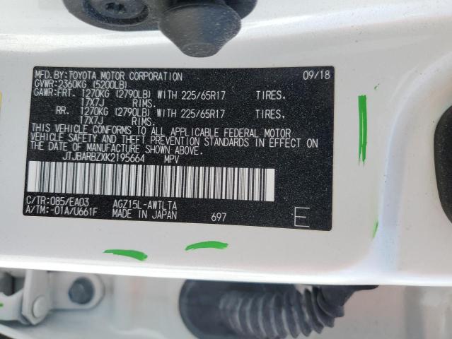 JTJBARBZXK2195664 - 2019 LEXUS NX 300 BASE Ağ foto 14