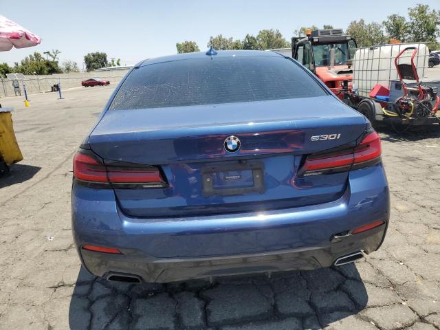 WBA53BH00MWX05281 - 2021 BMW 530 I BLUE photo 6