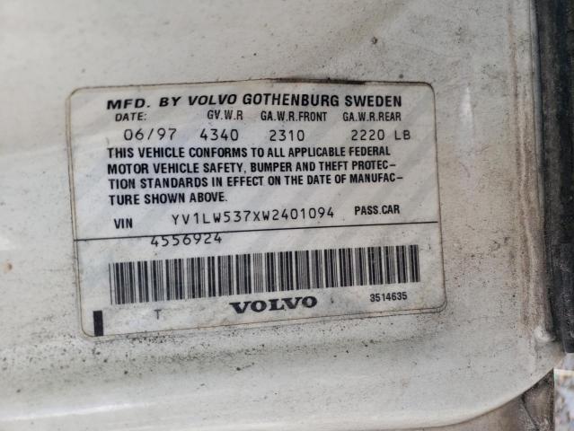 YV1LW537XW2401094 - 1998 VOLVO V70 T5 TURBO WHITE photo 13