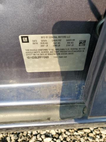 1G11C5SL2FF112426 - 2015 CHEVROLET MALIBU 1LT BLUE photo 12