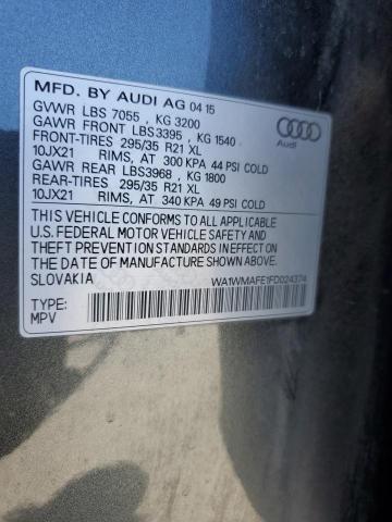 WA1WMAFE1FD024374 - 2015 AUDI Q7 TDI PRESTIGE GRAY photo 13