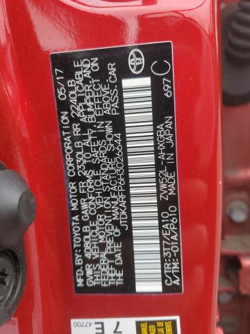 JTDKARFP6H3026644 - 2017 TOYOTA PRIUS PRIM წითელი ფოტო 12