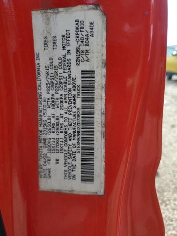 5TESM92N02Z073639 - 2002 TOYOTA TACOMA XTRACAB PRERUNNER წითელი ფოტო 12