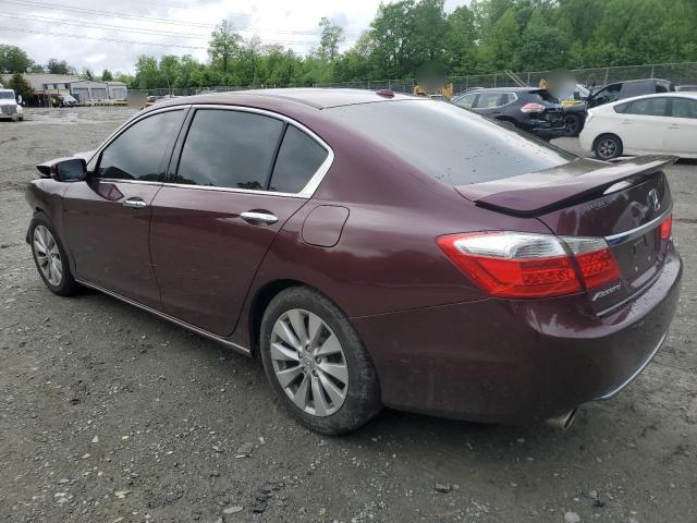 1HGCR3F8XDA016743 - 2013 HONDA ACCORD EXL BURGUNDY photo 2