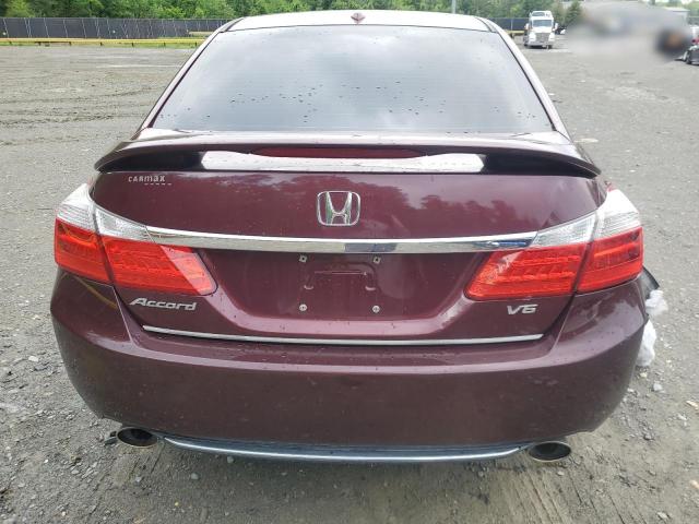 1HGCR3F8XDA016743 - 2013 HONDA ACCORD EXL BURGUNDY photo 6