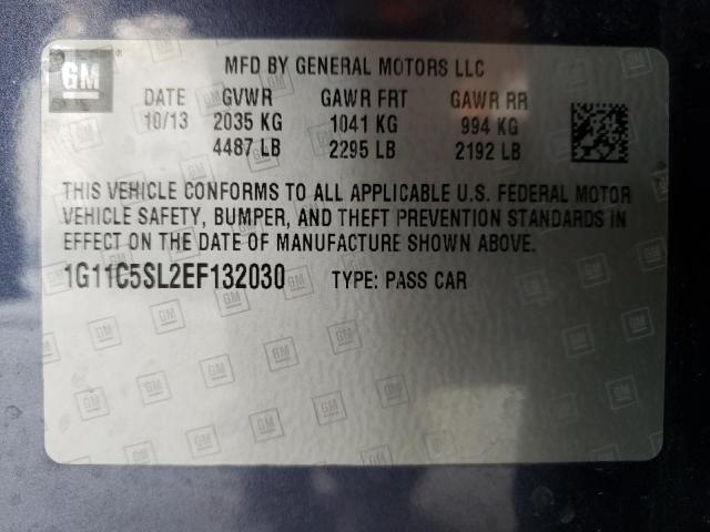 1G11C5SL2EF132030 - 2014 CHEVROLET MALIBU 1LT GRAY photo 12