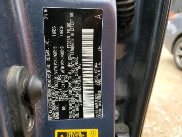 5TDKKRFH1GS131885 - 2016 TOYOTA HIGHLANDER XLE Mavi foto 12