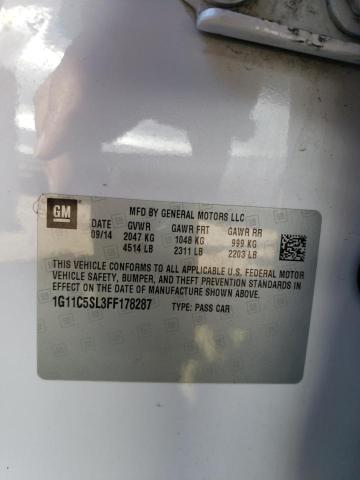 1G11C5SL3FF178287 - 2015 CHEVROLET MALIBU 1LT WHITE photo 12