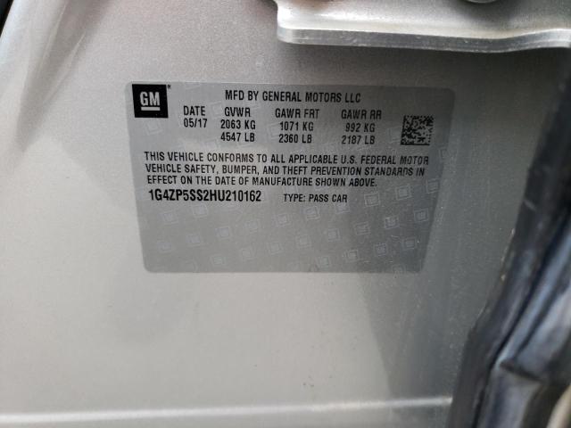 1G4ZP5SS2HU210162 - 2017 BUICK LACROSSE ESSENCE SILVER photo 12