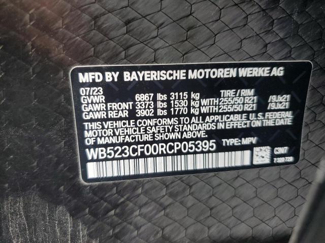 WB523CF00RCP05395 - 2024 BMW IX XDRIVE50 GRAY photo 12