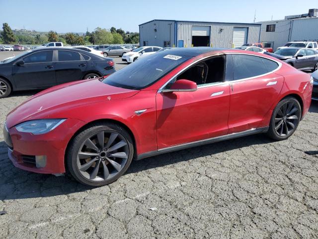 5YJSA1H12EFP64837 - 2014 TESLA MODEL S RED photo 1