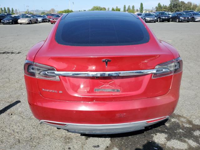 5YJSA1H12EFP64837 - 2014 TESLA MODEL S RED photo 6