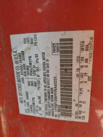 1FTRF18W9YNA63231 - 2000 FORD F150 RED photo 12