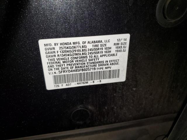 5FRYD4H85FB025719 - 2015 ACURA MDX ADVANCE CHARCOAL photo 13