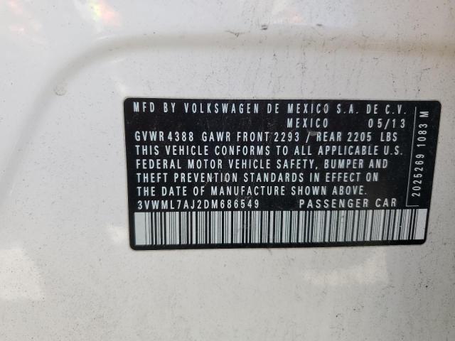 3VWML7AJ2DM686549 - 2013 VOLKSWAGEN JETTA TDI أبيض صورة 14