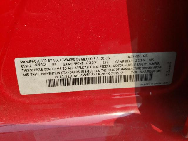 3VWXJ71K26M679227 - 2006 VOLKSWAGEN JETTA GLI OPTION PACKAGE 2 RED photo 13