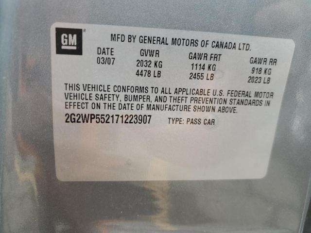 2G2WP552171223907 - 2007 PONTIAC GRAND PRIX 灰色 照片 12
