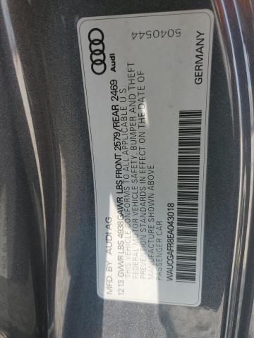 WAUCGAFR8EA043018 - 2014 AUDI S5 PREMIUM PLUS ნაცრისფერი ფოტო 12