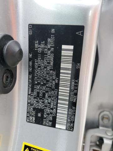5TDBK3EHXDS213463 - 2013 TOYOTA HIGHLANDER BASE Argent photo 13