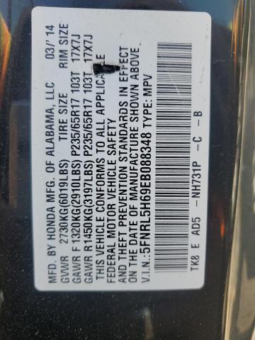 5FNRL5H69EB088348 - 2014 HONDA ODYSSEY EXL BLACK photo 13
