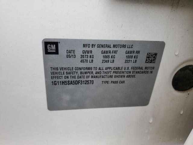 1G11H5SA5DF312570 - 2013 CHEVROLET MALIBU LTZ 白色 照片 12