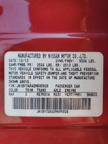 JN1BV7AR4EM695926 - 2014 INFINITI Q50 BASE 红色 照片 12