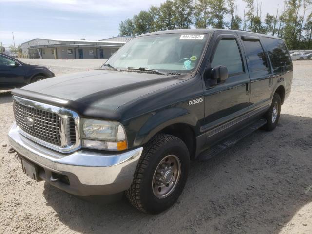 1FMNU40L22ED36813 - 2002 FORD EXCURSION XLT GREEN photo 1