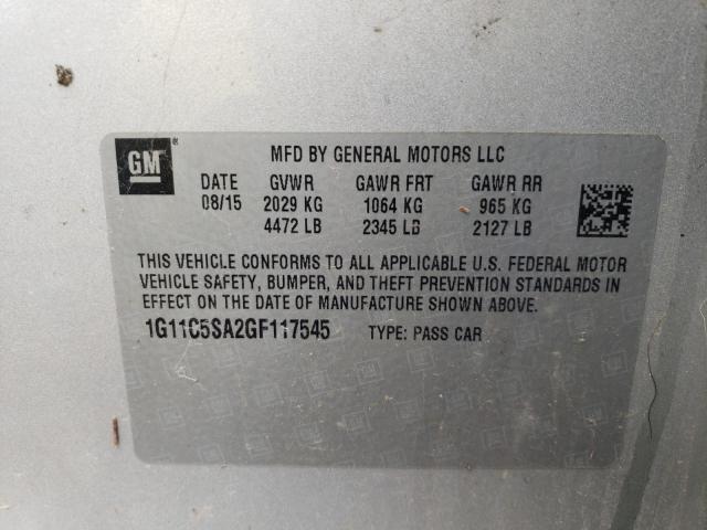 1G11C5SA2GF117545 - 2016 CHEVROLET MALIBU LIM LT Gümüş foto 12