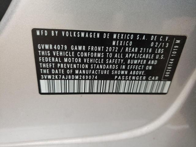 3VW2K7AJ8DM269074 - 2013 VOLKSWAGEN JETTA BASE Արծաթագույն լուսանկար 12
