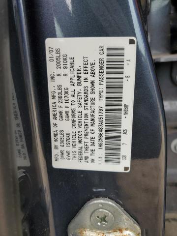 1HGCM66487A051797 - 2007 HONDA ACCORD SE GRAY photo 12