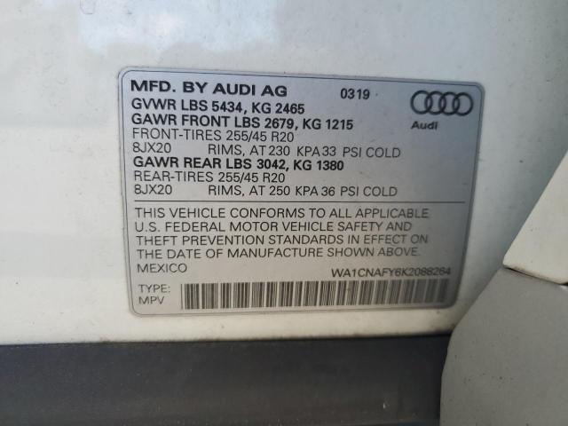 WA1CNAFY6K2088264 - 2019 AUDI Q5 PRESTIGE WHITE photo 13