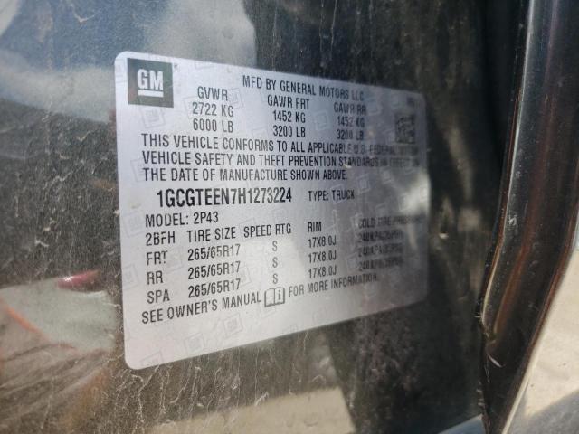 1GCGTEEN7H1273224 - 2017 CHEVROLET COLORADO ZR2 GRAY photo 13