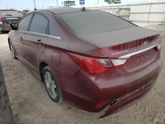 5NPEB4AC1EH843974 - 2014 HYUNDAI SONATA GLS MAROON photo 2