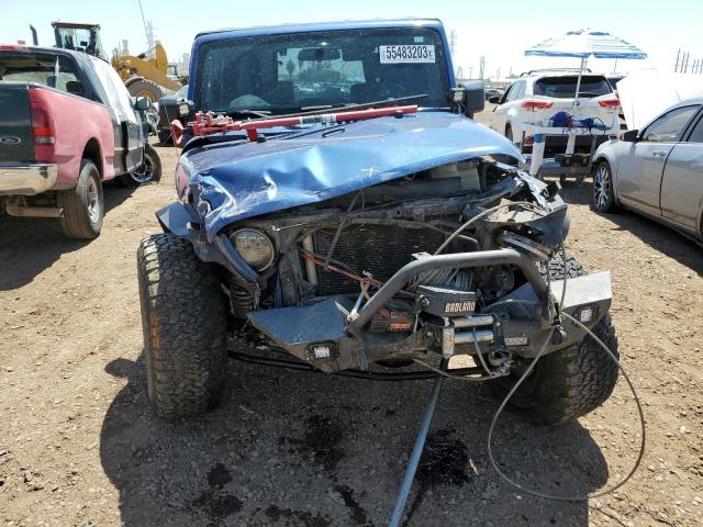 1J4FA24139L741058 - 2009 JEEP WRANGLER X BLUE photo 5