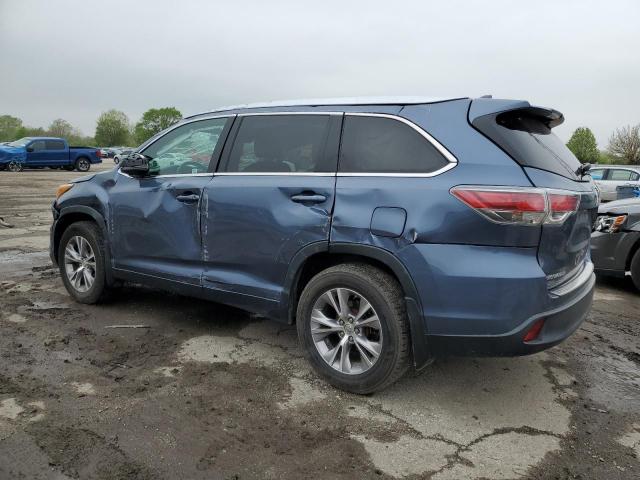 5TDJKRFH4FS194876 - 2015 TOYOTA HIGHLANDER XLE BLUE photo 2