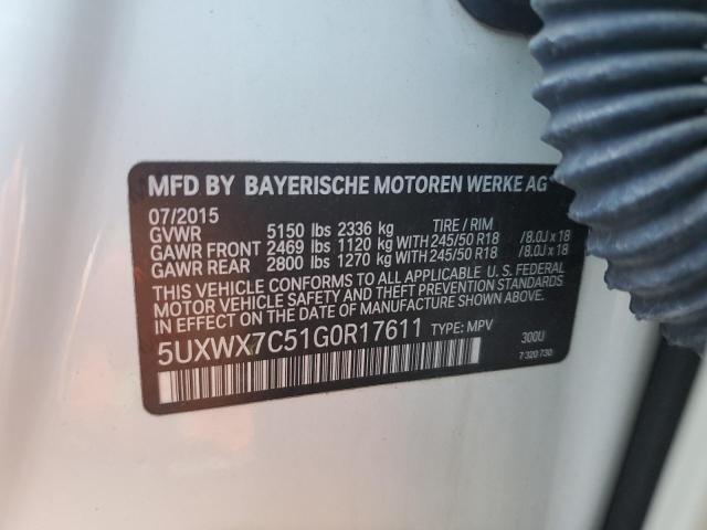 5UXWX7C51G0R17611 - 2016 BMW X3 XDRIVE35I WHITE photo 13