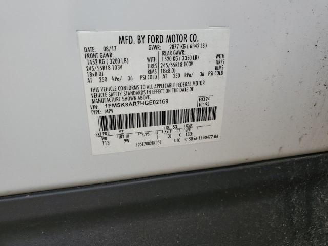 1FM5K8AR7HGE02169 - 2017 FORD EXPLORER POLICE INTERCEPTOR WHITE photo 13