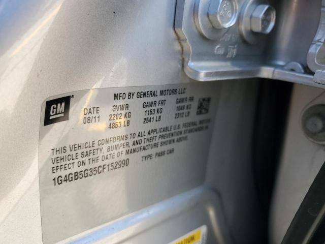 1G4GB5G35CF152990 - 2012 BUICK LACROSSE CONVENIENCE SILVER photo 12