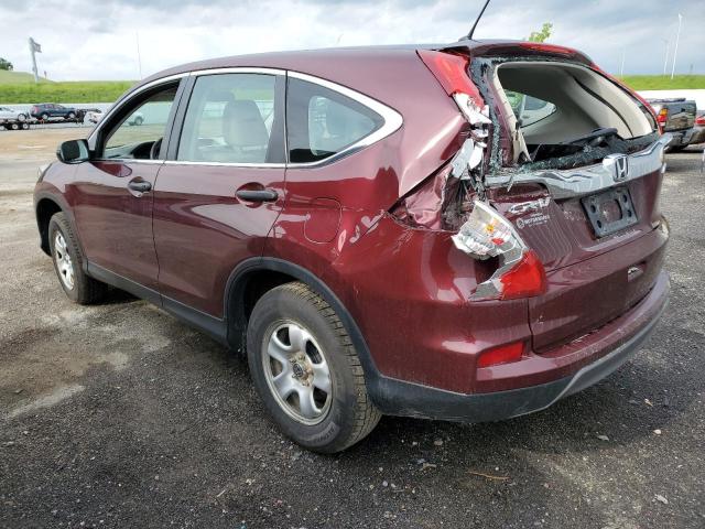 5J6RM4H38FL015283 - 2015 HONDA CR-V LX BURGUNDY photo 2