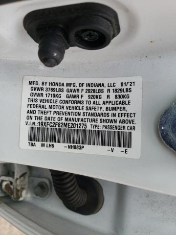 19XFC2F82ME201275 - 2021 HONDA CIVIC SPORT 白色 照片 12