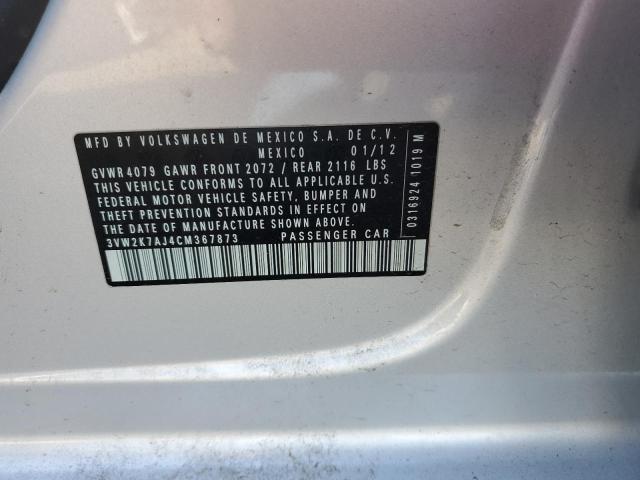 3VW2K7AJ4CM367873 - 2012 VOLKSWAGEN JETTA BASE 银色 照片 13