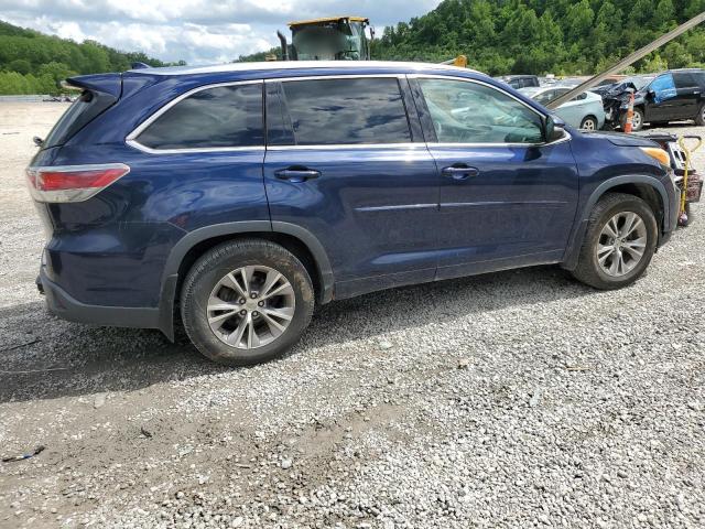 5TDJKRFH2ES033313 - 2014 TOYOTA HIGHLANDER XLE BLUE photo 3