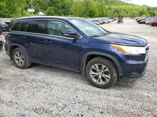 5TDJKRFH2ES033313 - 2014 TOYOTA HIGHLANDER XLE BLUE photo 4