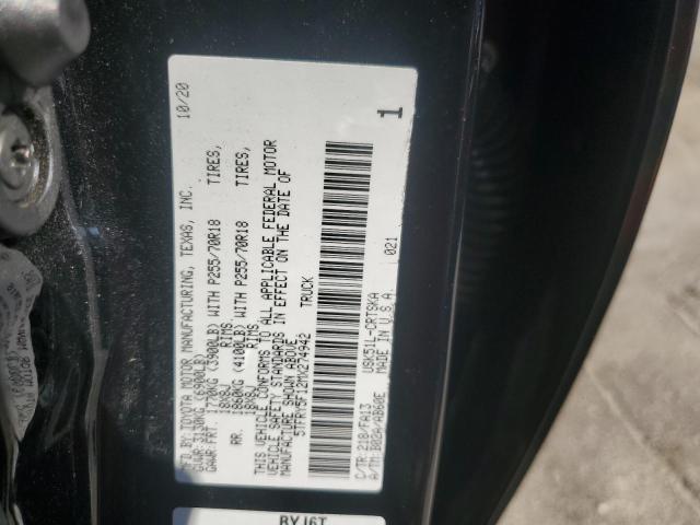 5TFRY5F12MX274942 - 2021 TOYOTA TUNDRA DOUBLE CAB SR/SR5 BLACK photo 13