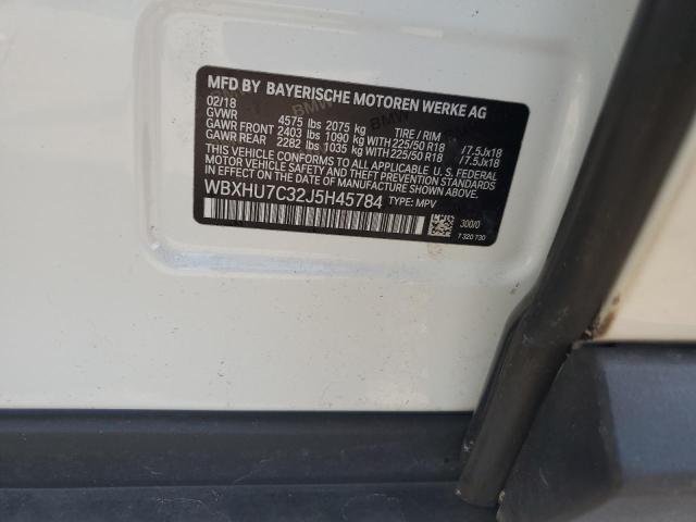 WBXHU7C32J5H45784 - 2018 BMW X1 SDRIVE28I WHITE photo 13