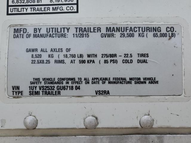 1UYVS2532GU671804 - 2016 UTILITY REEFER WHITE photo 10